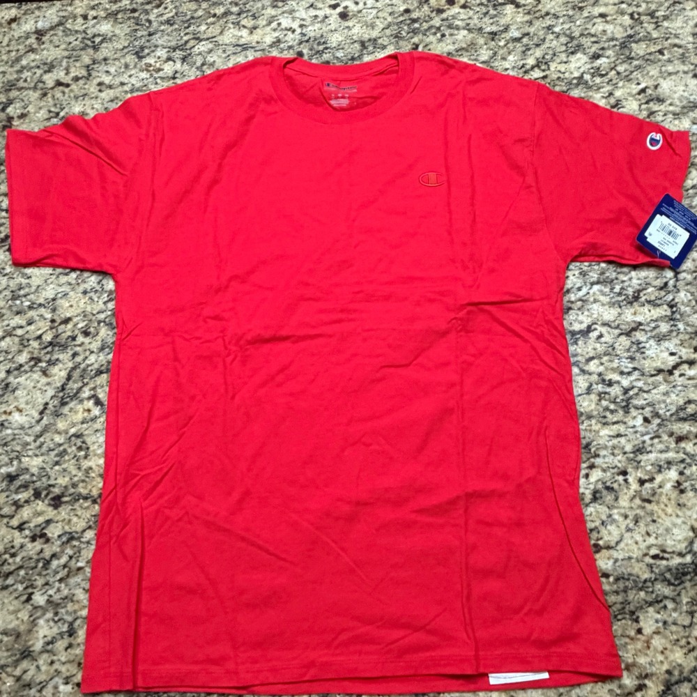 NEW Champion Classic Tee Mens Large Scarlet Red Short Sleeve T-Shirt ws